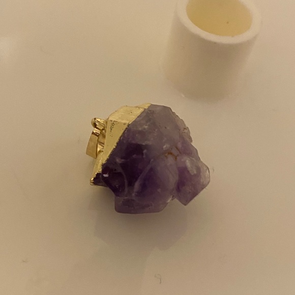 Amethyst pendant with gold plating - Picture 2 of 3